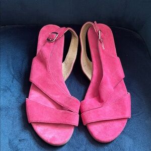 Jeffrey Campbell Pink Strappy Sandals Suede Slip-On Size 9/40